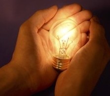 lightbulb in palms
